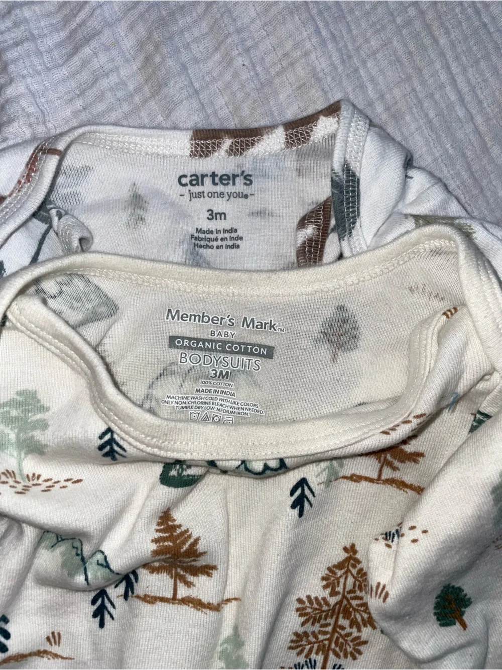 Baby Boy Bundle Woodland Bear & Mountain Print Cotton Onesie Set -